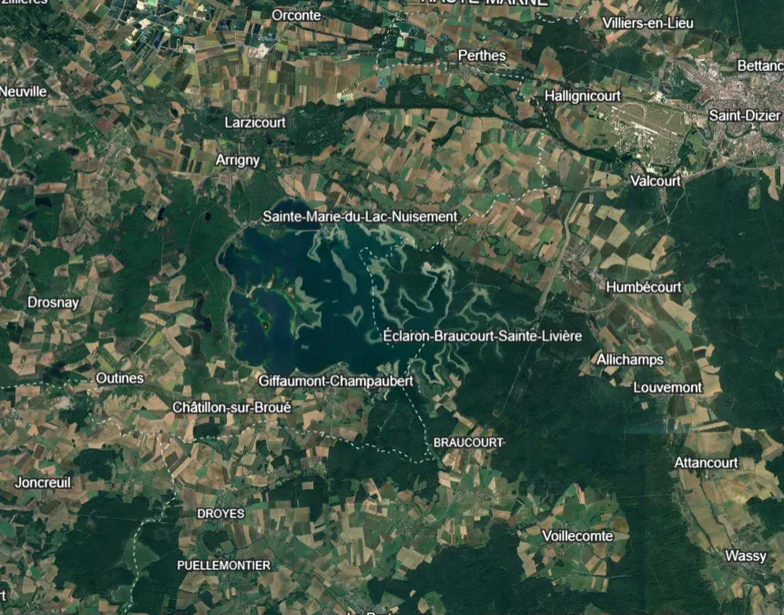 Carte étendue du Lac du Der