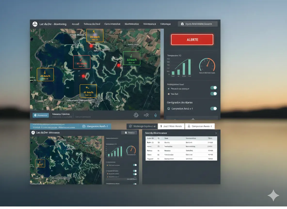 Visualisation du système de monitoring du Lac du Der