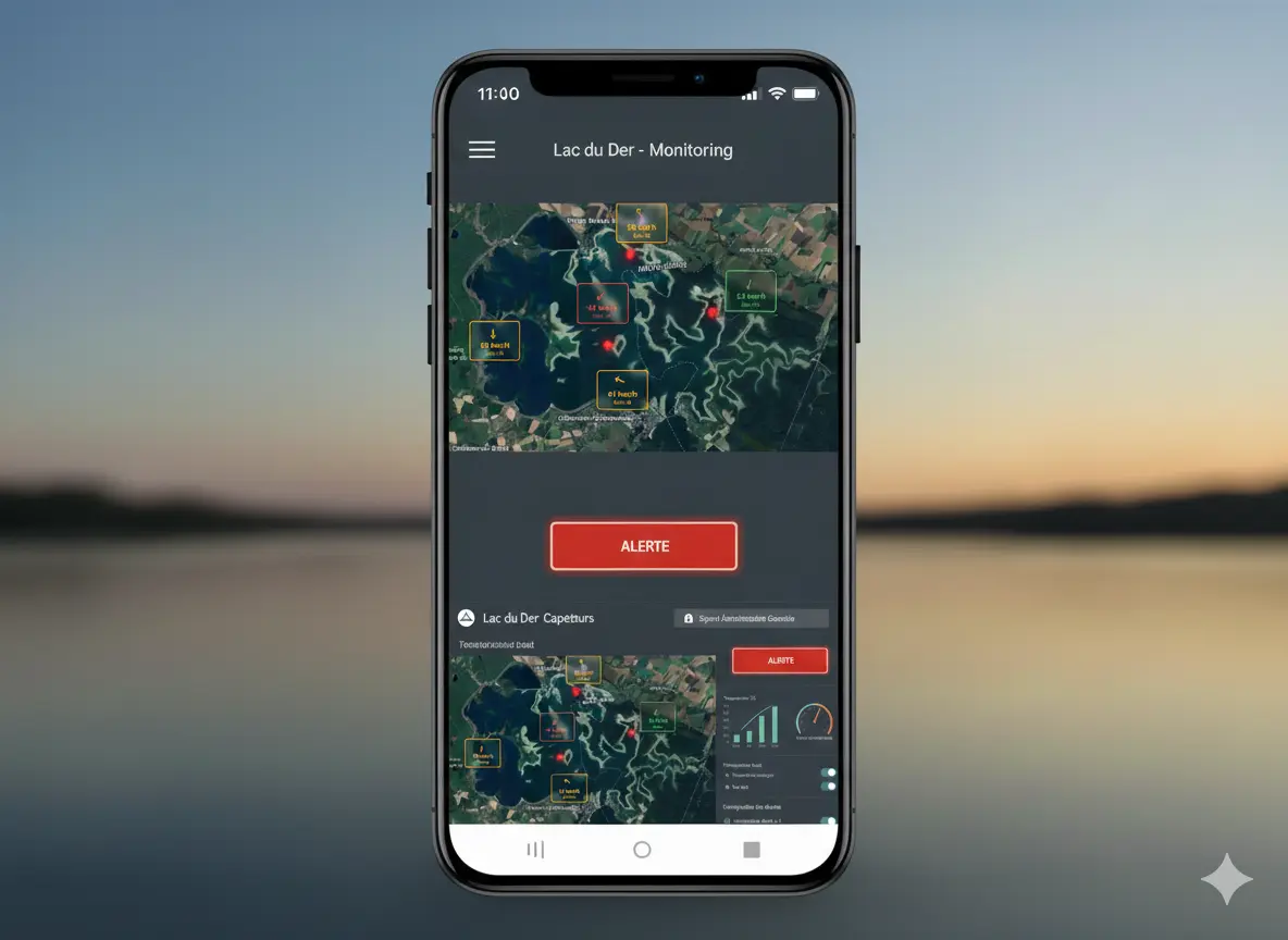 Application mobile Lac du Der - Monitoring en temps réel